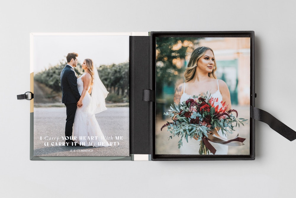Print Box 8x10 lying open custom image panel custom photo cover Wedding
