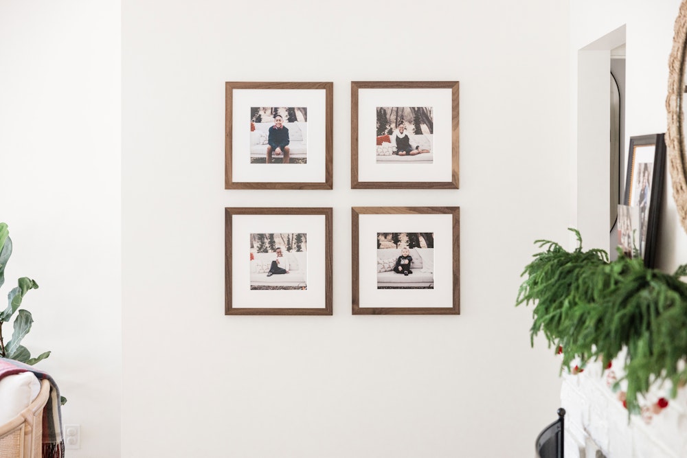 WHCC 2023 Holiday 4 up Woodland Walnut Frames with thick mat 4 up frames Framed Prints 16x16 frame