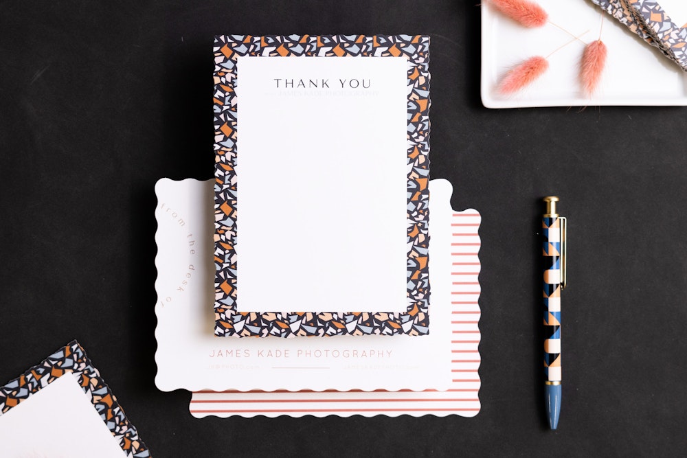 WHCC 2023 Stationery Cards Pen Styled Terrazzo