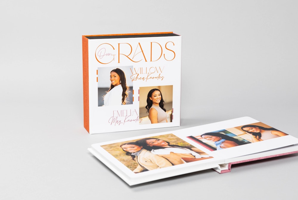 Grad photo cover Album Box with an Album laying in front