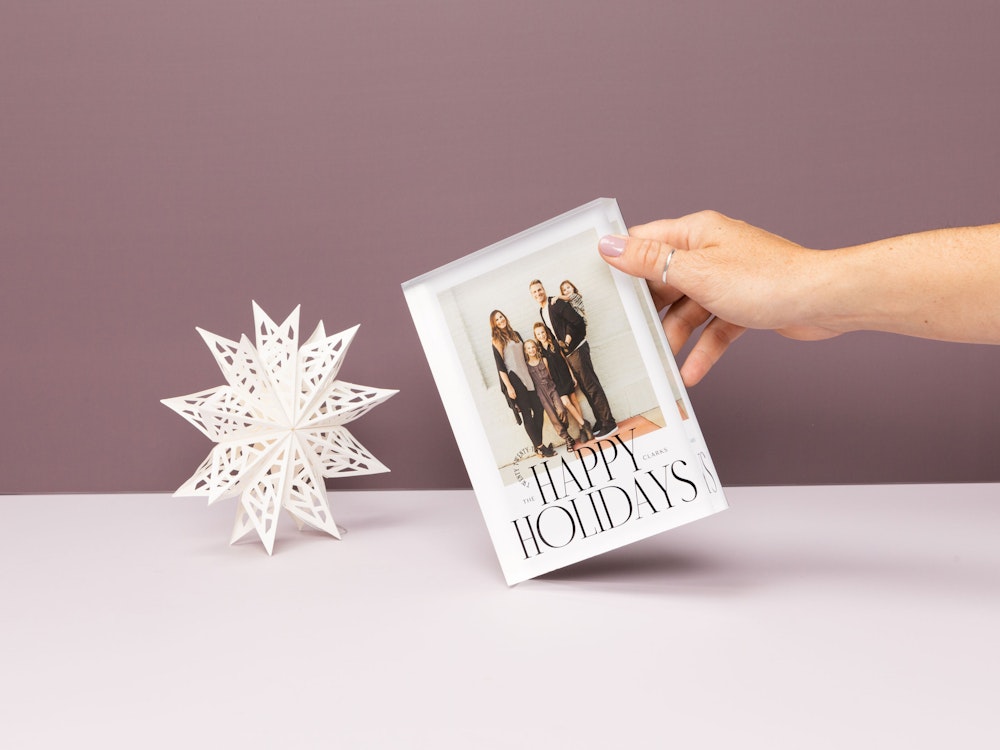 Editorial Designer Acrylic Block Paper Snowflakes Hand