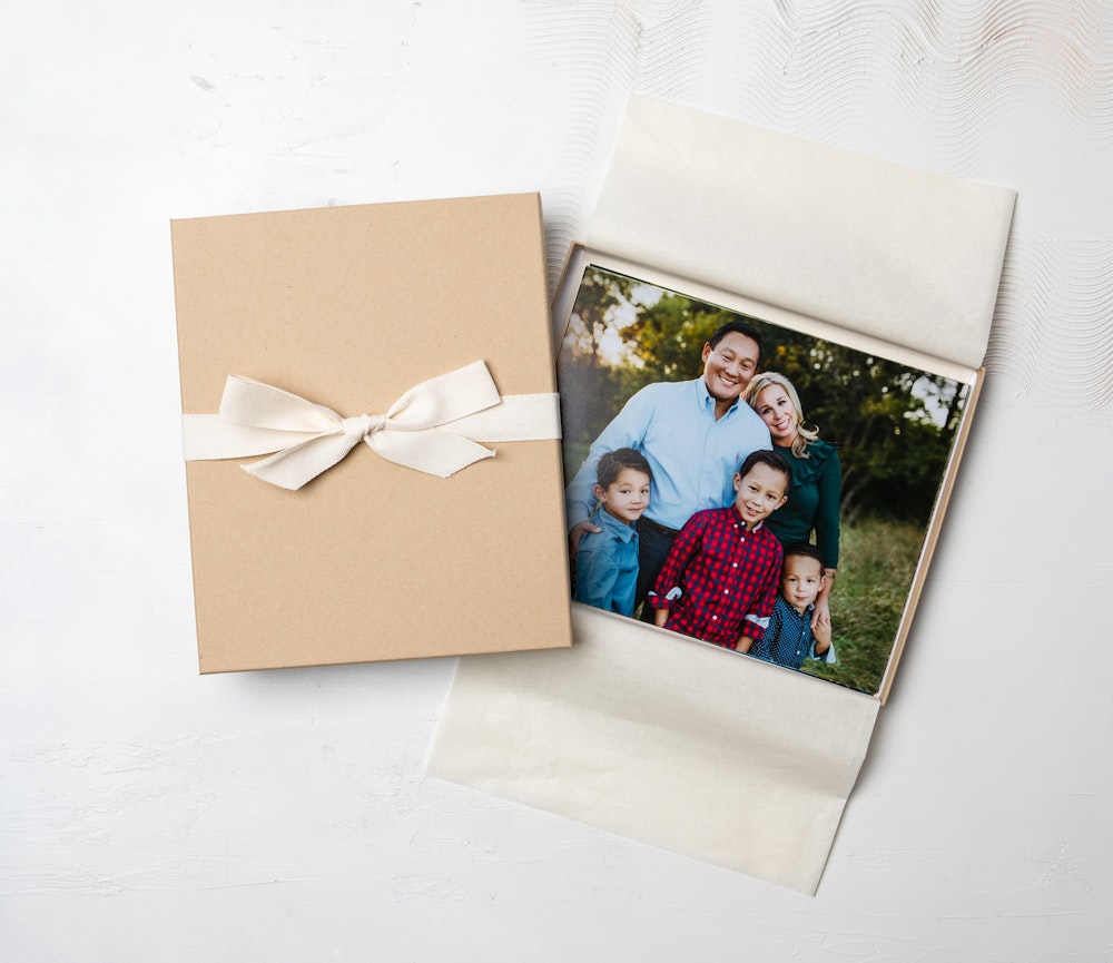 WHCC Mini Session Timms family 8x10 Kraft Premium Packaging with Photo Prints