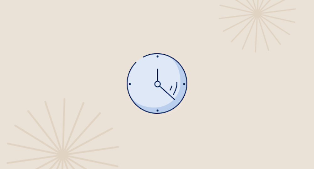 Holiday turnaround times clock illustration