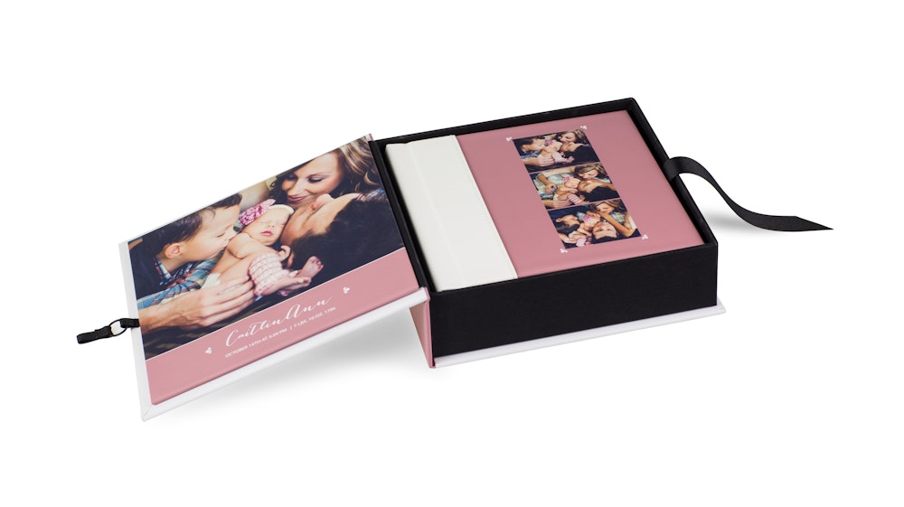 Baby Album Box with inside photo panel and closure