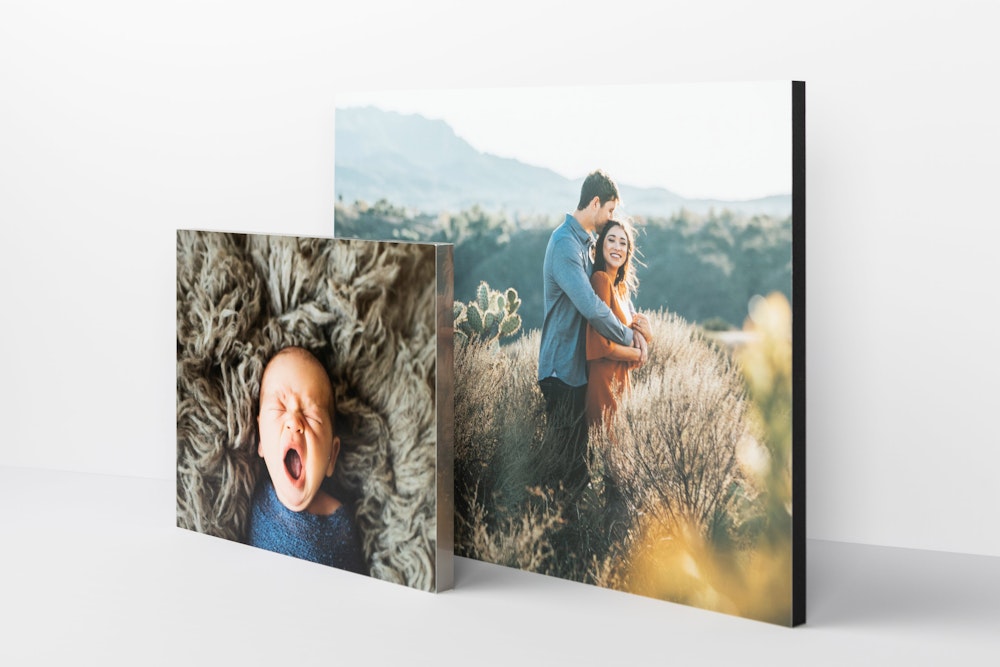 Professional portrait photography printed on Black and Stainless Steel edge Standout prints