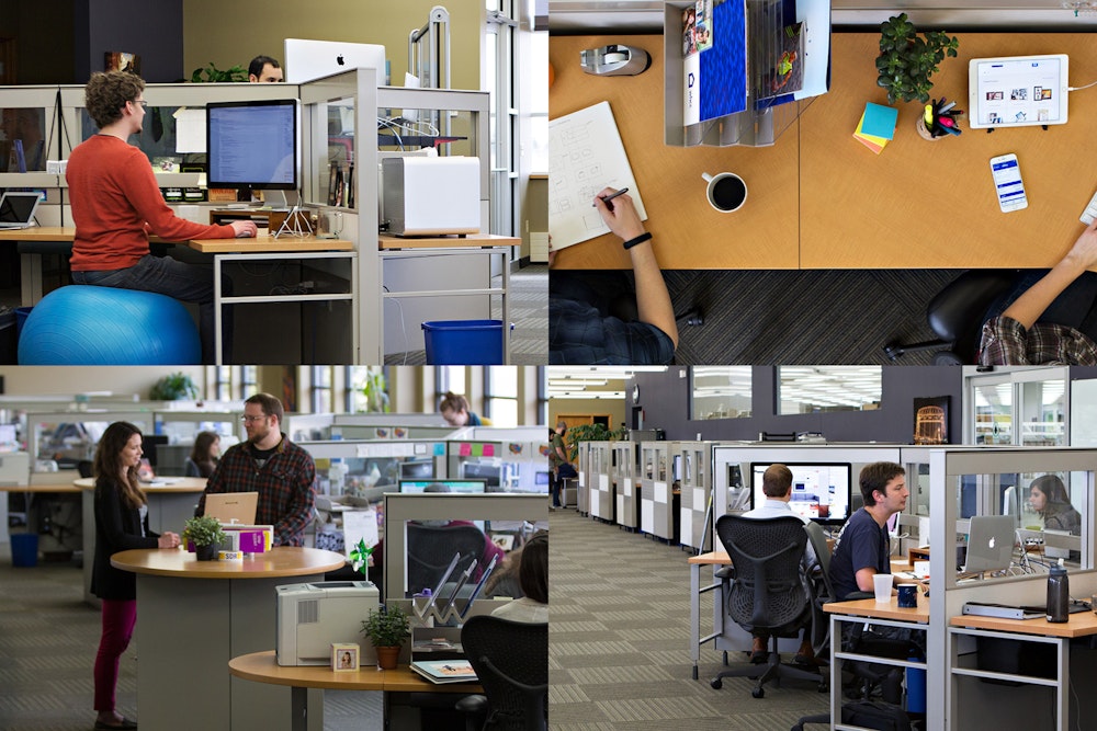 Collage of WHCC Engineering staff at desks