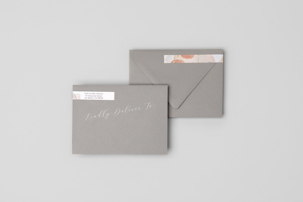 Gray Cloud Envelope with Address Label Wrap