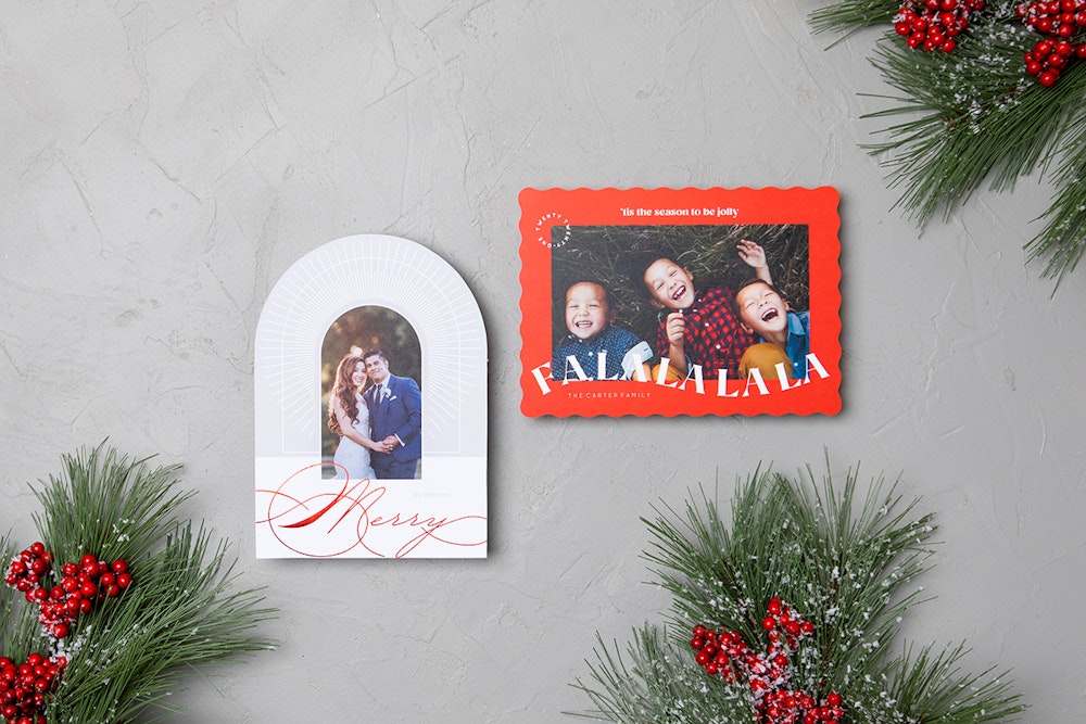 Whcc holiday cards arch and wave shape