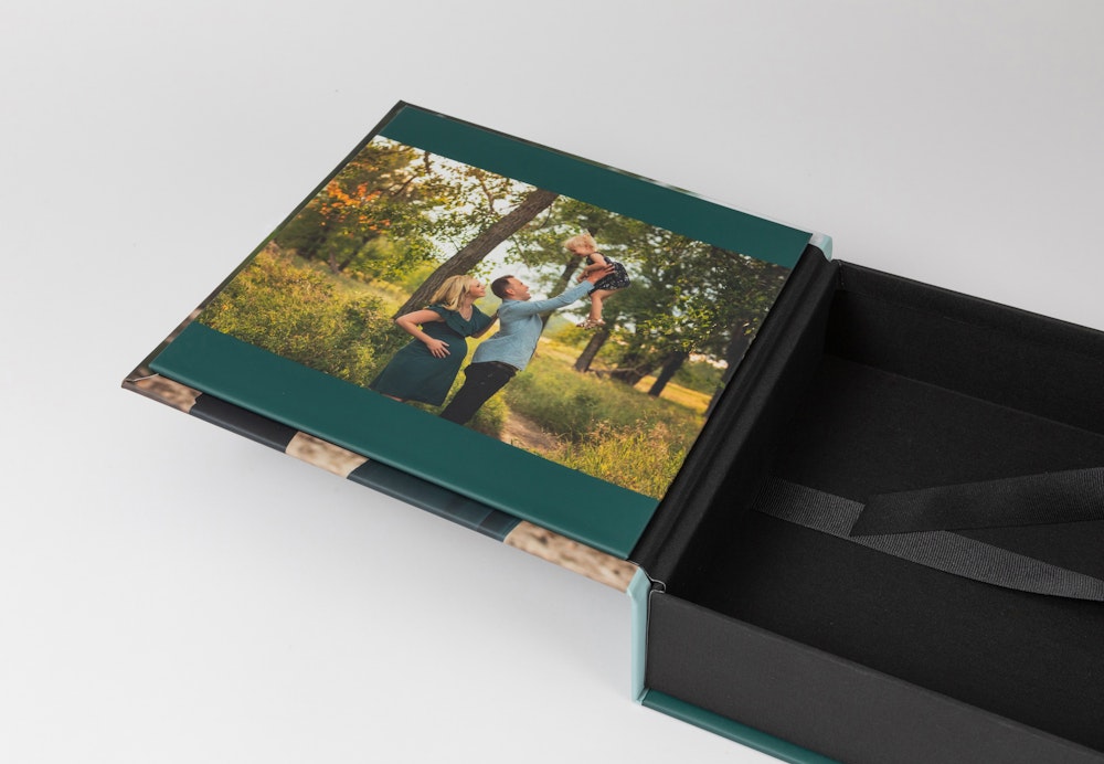 Open Album Box with custom photo panel