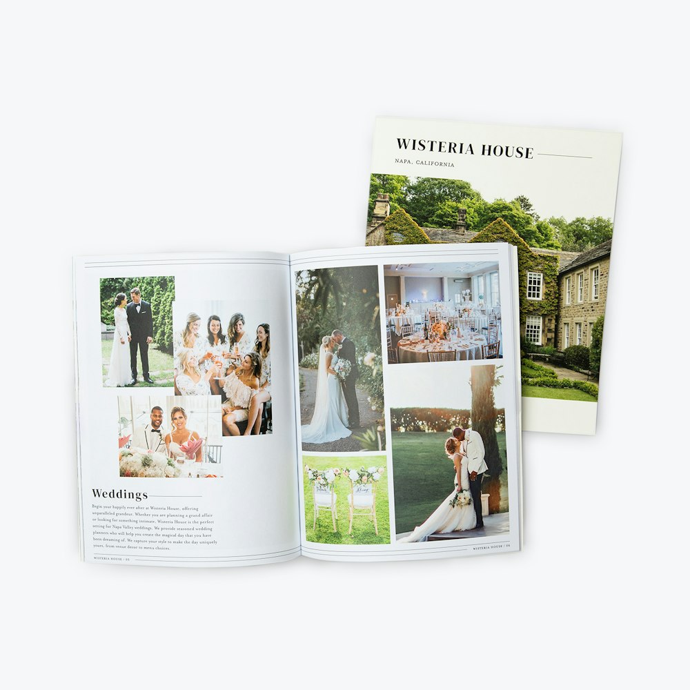 Open Softcover Book wedding venue guide