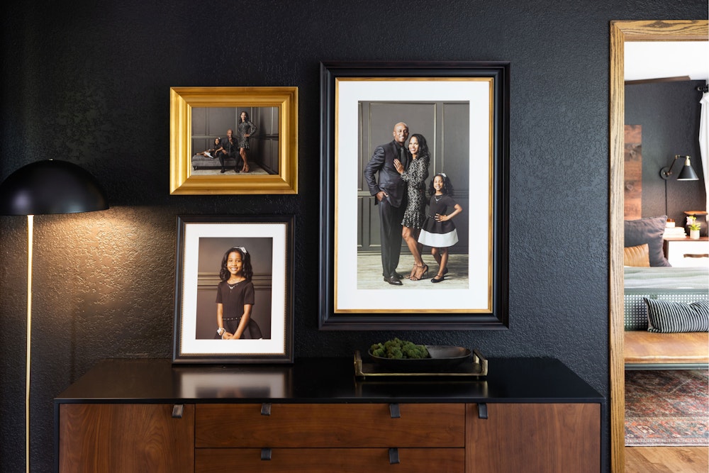 Set of 3 Academie black and gold hudson black and gold Framed Prints styled in home