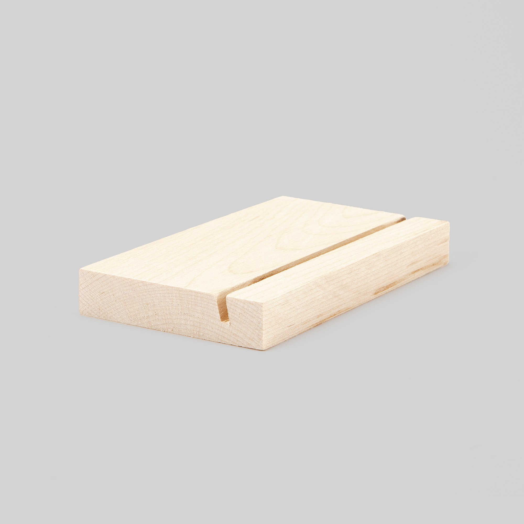 6-inch maple Wood Display Stand at an angle on grey background