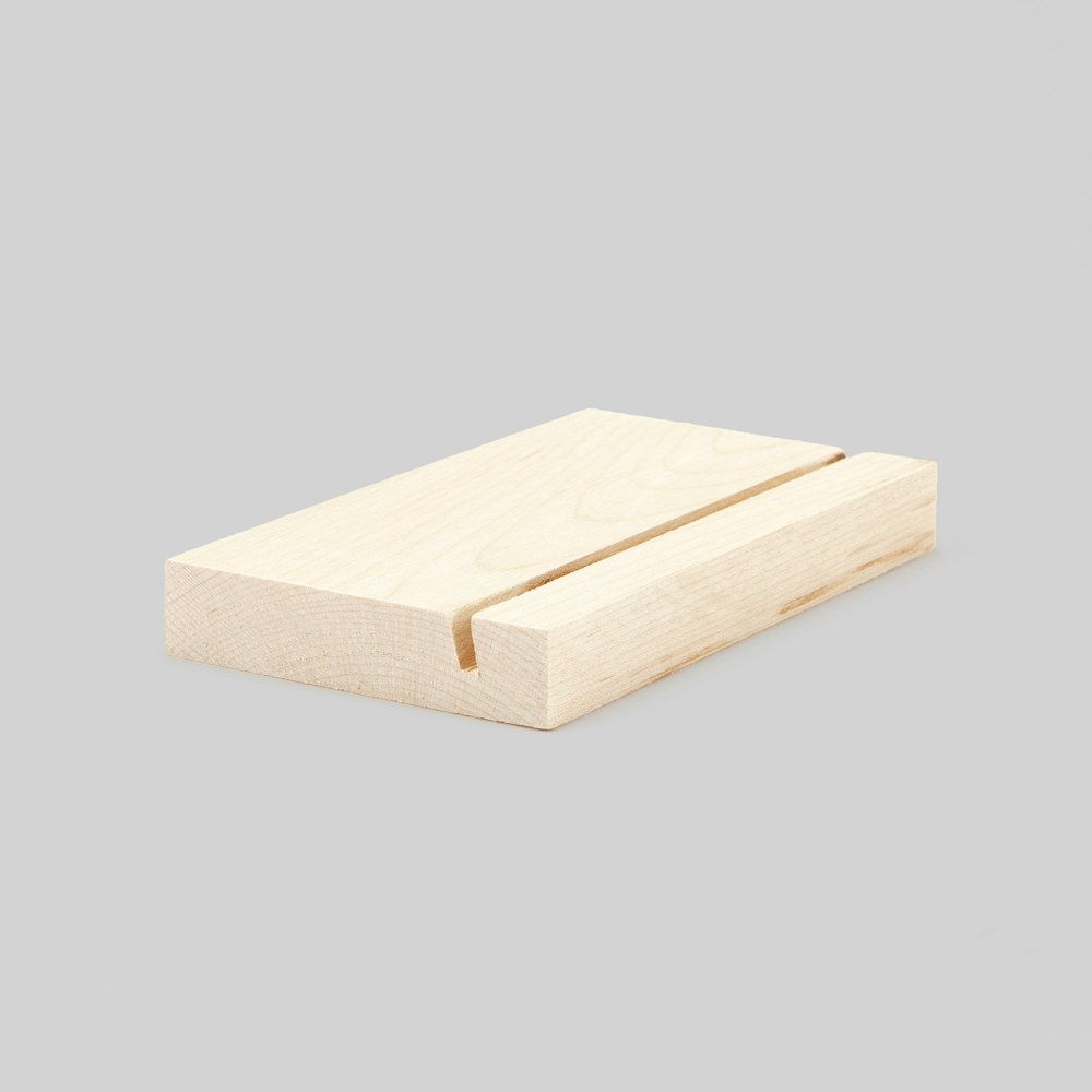 6-inch maple Wood Display Stand at an angle on grey background
