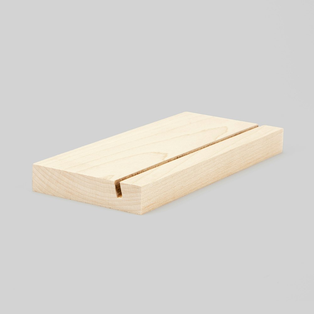 8-inch maple Wood Display Stand at an angle on grey background